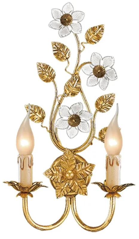 Sichere Zahlung Casa Padrino applique murale double de luxe baroque or avec patine 25 x 11 x H. 43 cm - Elégante applique de style baroque avec fin verre de Murano - Luminaires baroques - Fabriquée en Italie