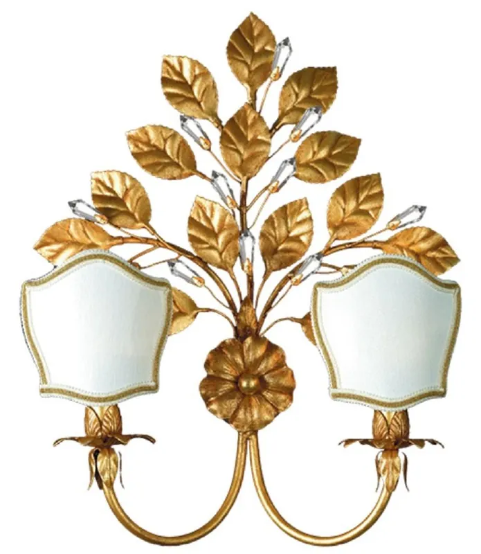 Angebot Casa Padrino applique murale double baroque de luxe or antique / blanc or 39 x 16 x H. 50 cm - Applique avec verre précieux en cristal Swarovski - Luminaires baroques - Fabriqué en Italie