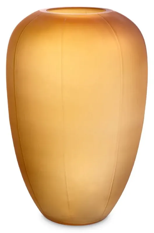 Nur Heute Casa Padrino vase en verre de luxe ambre Ø 29 x H. 45,5 cm - Vase fleur soufflé bouche - Vase fleur décoratif rond - Accessoires décoratif - Vases déco en verre - Accessoires de luxe