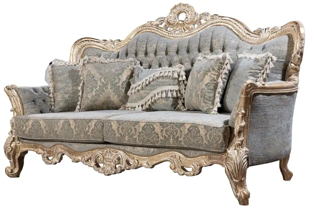 Casa Padrino canapé baroque de luxe vert / or antique - Canapé de salon de style baroque avec motif élégant - Meuble de salon de luxe de style baroque - Meuble baroque Preisknaller
