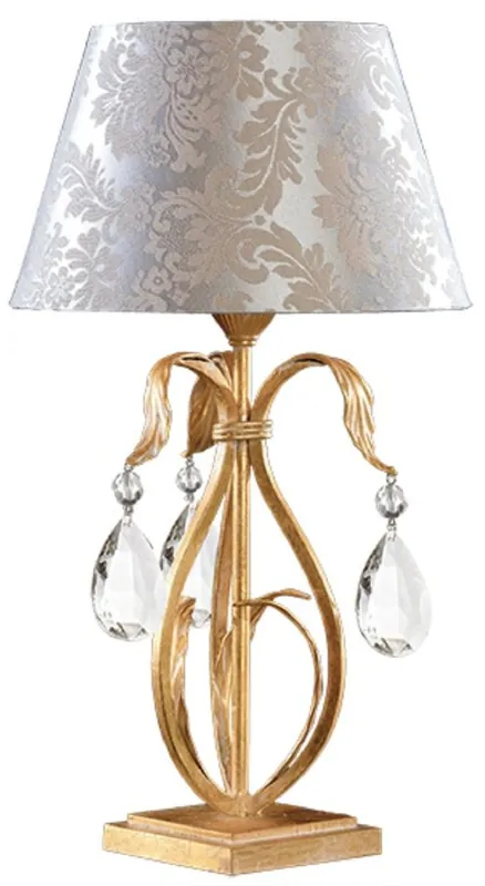 Angebot Casa Padrino lampe de table baroque de luxe en cristal or / blanc / argent Ø 25 x H. 46 cm - Magnifique lampe de bureau de style baroque avec verre fin en cristal de Bohême - Fabriquée en Italie