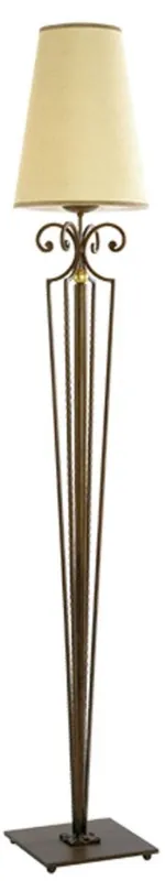 Sonderaktion Casa Padrino lampadaire baroque de luxe rouille / or / crème Ø 30 x H. 180 cm - Magnifique lampadaire en métal de style baroque avec un abat jour rond - Qualité de luxe - Fabriqué en Italie