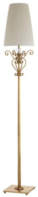 Casa Padrino lampadaire baroque de luxe or / blanc Ø 30 x H. 185 cm - Magnifique lampadaire en métal de style baroque avec un abat jour rond - Qualité de luxe - Fabriqué en Italie Nur Für Kurze Zeit