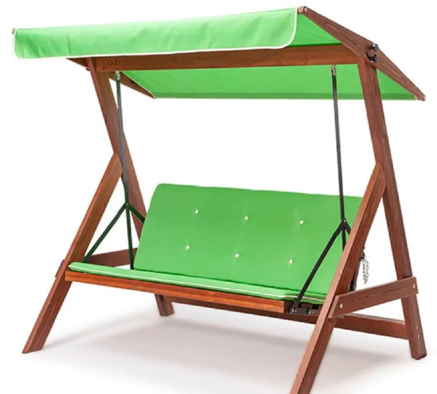 Casa Padrino balançoire Hollywood de luxe vert clair / marron - Balançoire de jardin en bois massif avec toit ouvrant - Meubles de jardin - Meubles terrasse - Meubles d'extérieur - Meubles de luxe Neuheit