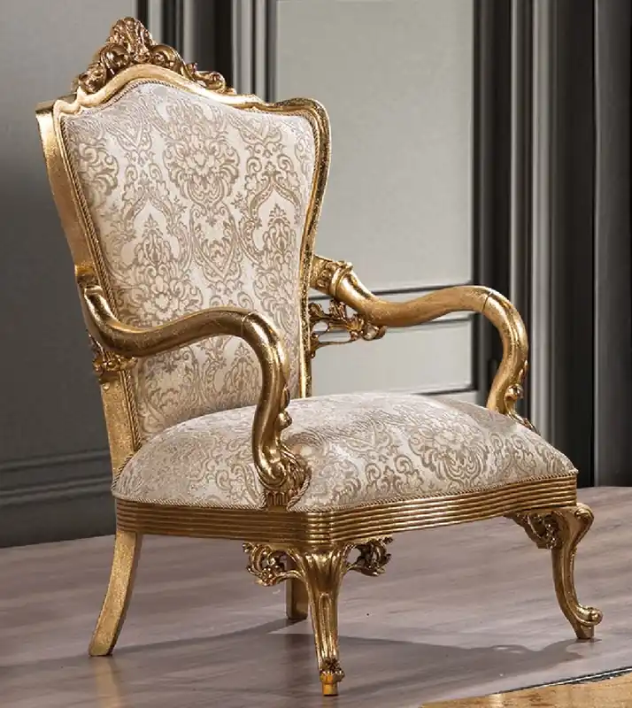 Jetzt Bestellen Casa Padrino fauteuil baroque de luxe or motif / or antique - Magnifique fauteuil de salon avec motif élégant - Mobilier de salon de luxe de style baroque - Meuble baroque