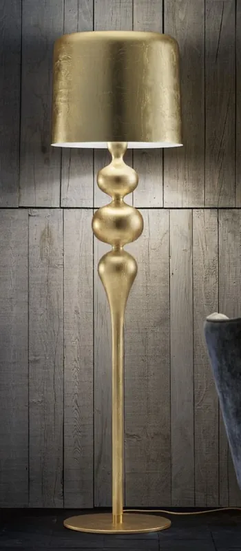 Billig Casa Padrino lampadaire Art Déco de luxe or Ø 50 x H. 180 cm - Lampadaire Art Déco rond avec abat-jour en aluminium - Lampadaires de luxe - Qualité de luxe - Fabriqué en Italie