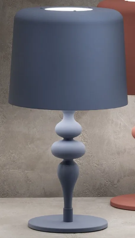 Casa Padrino lampe de table Art Déco de luxe bleu Ø 50 x H. 180 cm - Lampe de bureau ronde Art Déco avec abat-jour en aluminium - Lampes de table de luxe - Qualité de luxe - Fabriquée en Italie Schnäppchen