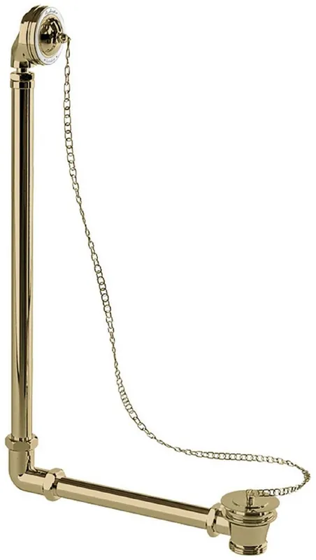 Echt Casa Padrino Bonde de Baignoire Art Nouveau de Luxe Or 31,8 x H. 56,3 cm - Bonde de Baignoire avec Bouchon & Chaîne pour Baignoires Autoportantes - Accessoires de Bain Baroque & Art Nouveau