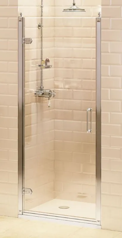 Finale Aktion Casa Padrino porte de douche de luxe argent - Différentes Tailles - Porte en verre pour cabine de douche - Accessoires de salle de bain - Portes de douche de luxe - Qualité de luxe