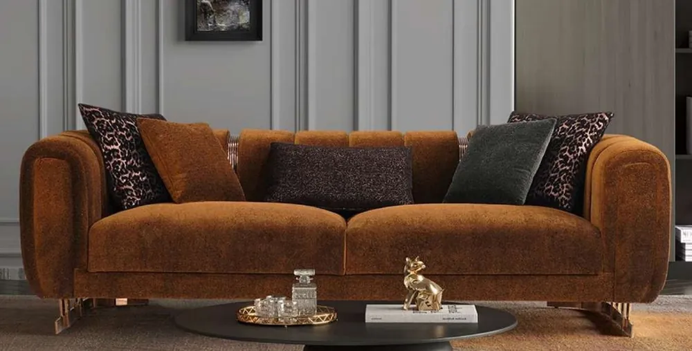 Casa Padrino canapé de luxe marron / cuivre 240 x 100 x H. 60 cm - Canapé de salon - Canapé d'hôtel - Meuble de salon - Meuble d'hôtel - Meuble de luxe - Ameublement de luxe Schneller Versand