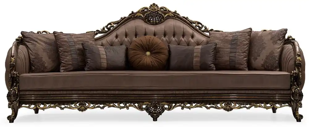 Angebot Casa Padrino canapé de salon baroque de luxe gris / marron / or - Canapé de style baroque fait main avec coussins décoratifs - Meuble de salon de luxe de style baroque - Meuble baroque