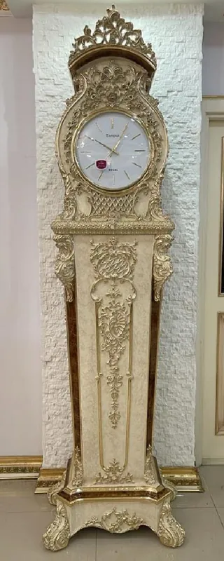 Casa Padrino horloge grand-père baroque de luxe crème / marron / or - Magnifique horloge en bois massif de style baroque - Meuble de luxe de style baroque - Meuble baroque - Intérieur baroque Preiswert