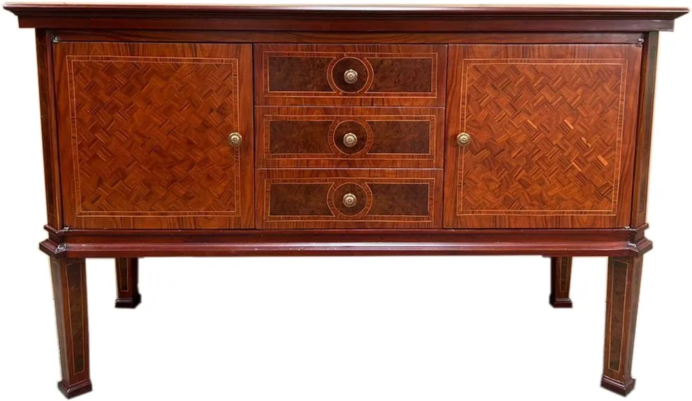 Commode Biedermeier réplique de musée des années 40 réplique 137 x 53 x H 87 cm - style antique incrusté de marron Top-Preis