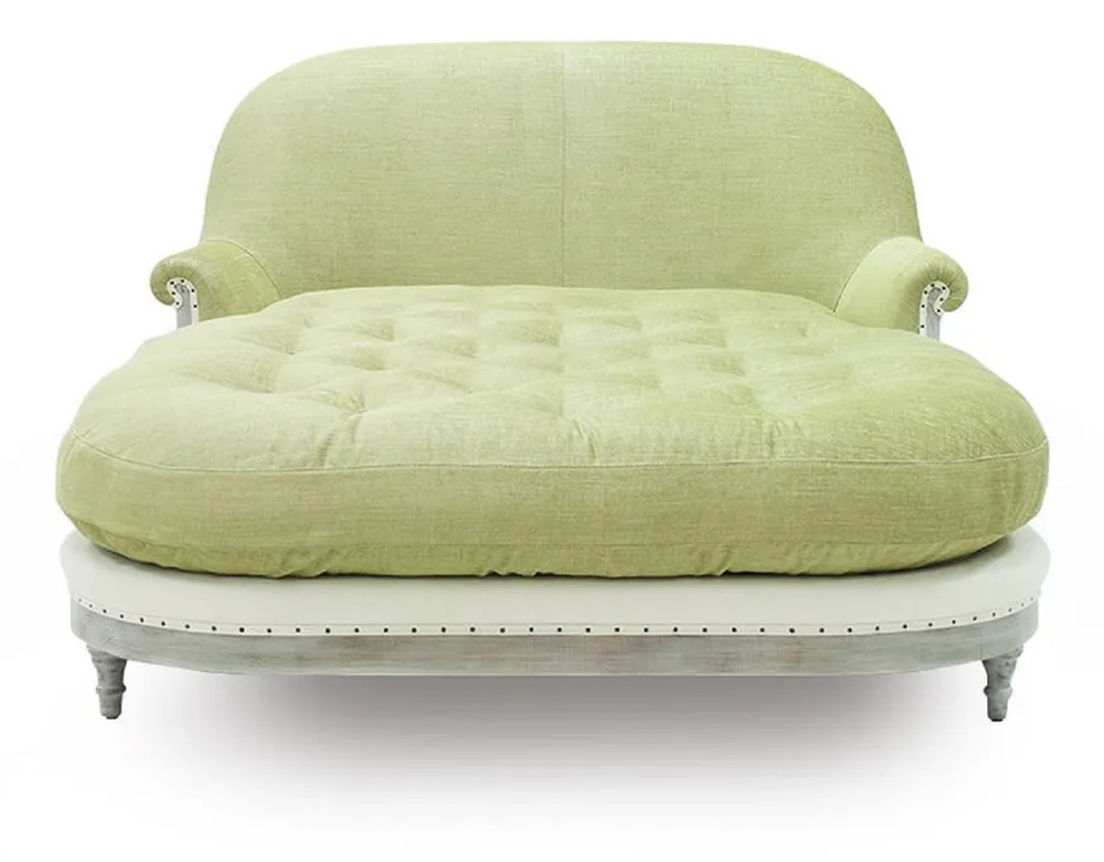 Casa Padrino Chaise Longue de Luxe Vert Clair / Blanc / Gris 140 x 185 x H. 91 cm - Fauteuil Inclinable de Salon - Récamier - Mobilier de Salon - Mobilier de Luxe - Collection de Luxe Beliebt