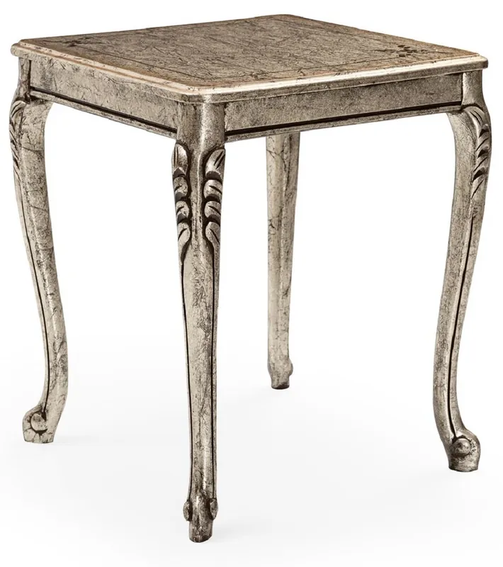 Direktkauf Casa Padrino table d'appoint baroque de luxe argent antique - Table carrée en bois massif de style baroque - Meuble de salon de luxe de style baroque - Meuble baroque - Noble & Magnifique