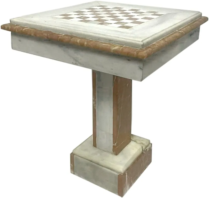 Top-Angebot Casa Padrino table d'échecs baroque blanc / marron - Table carrée en marbre - Table d'appoint de style baroque - Meuble en marbre de style baroque - Meuble baroque