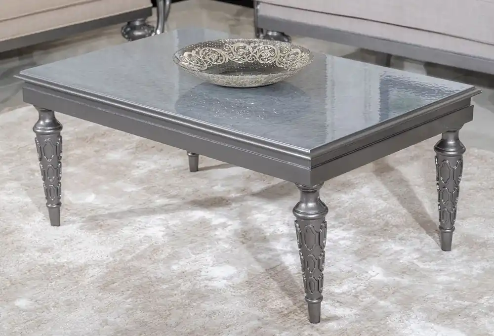 Wochenendangebot Casa Padrino table basse baroque de luxe gris - Table de salon rectangulaire en bois massif de style baroque - Meuble baroque - Meuble de luxe de style baroque - Ameublement baroque