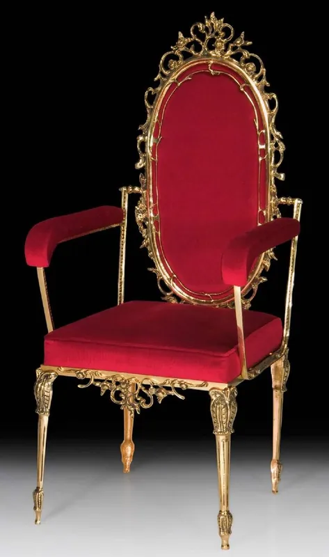 Top-Preis Casa Padrino chaise de salle à manger baroque de luxe bordeaux rouge / or - Chaise en bronze fait main avec accoudoirs et tissu en velours fin - Meuble de salle à manger de luxe de style baroque