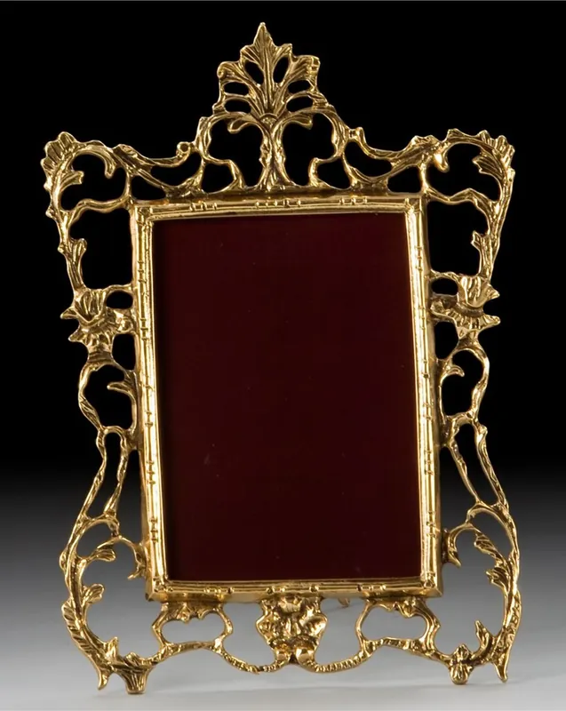 Casa Padrino cadre de photo baroque de luxe or 27 x H. 37 cm - Cadre de photo en bronze de style baroque fait main - Accessoires de décoration baroque - Noble & Magnifique Finale Aktion