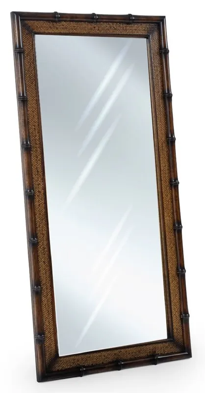 Sichere Zahlung Casa Padrino Miroir Mural de Style Vintage de Luxe Marron / Naturel 74 x 8 x H. 184 cm - Miroir Rectangulaire en Bois Massif - Meuble de Style Vintage - Meuble de Luxe