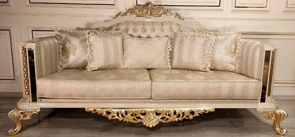 Casa Padrino canapé de salon baroque de luxe or / crème / or - Canapé de style baroque fait main - Meuble de salon de luxe de style baroque - Meuble baroque - Noble & Magnifique Jetzt Bestellen