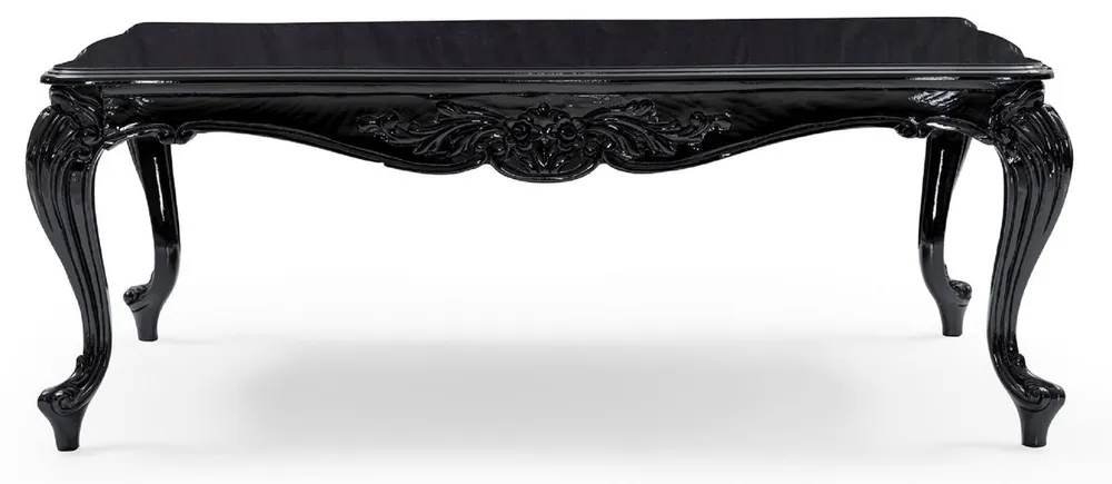 Ausverkauf Casa Padrino table basse baroque de luxe noir - Table de salon en bois massif fait main de style baroque - Meubles de salon de luxe de style baroque - Meuble baroque - Noble et Magnifique