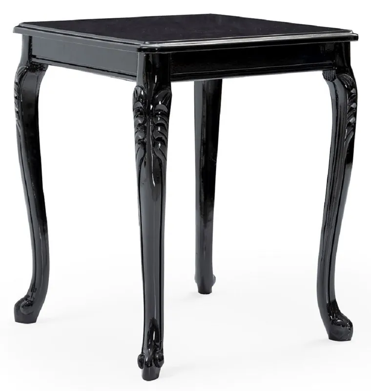 Neuheit Casa Padrino table d'appoint baroque de luxe noir - Table en bois massif fait main de style baroque - Meuble de salon de luxe de style baroque - Meuble baroque - Noble & Magnifique