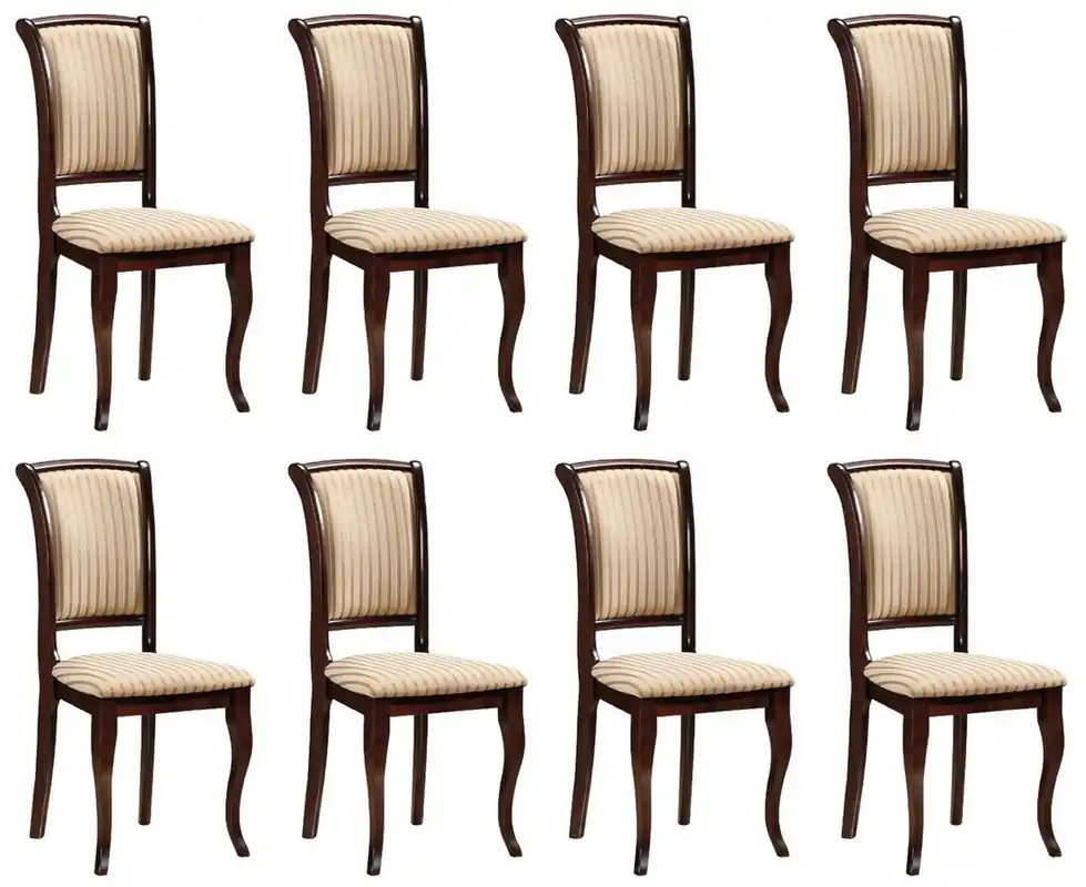 Meistverkauft Casa Padrino Ensemble de 8 Chaises de Salle à Manger Art Nouveau Crème / Or / Marron Foncé 44 x 44 x H. 96 cm - Chaises de Cuisine avec Rayures - Mobilier de Salle à Manger Baroque & Art Nouveau