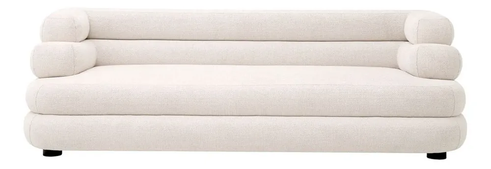 Casa Padrino canapé de luxe blanc / noir 220 x 92 x H. 68 cm - Canapé de salon - Canapé d'hôtel - Meuble de salon - Meuble d'hôtel - Meuble de luxe - Ameublement de luxe Wochenendangebot