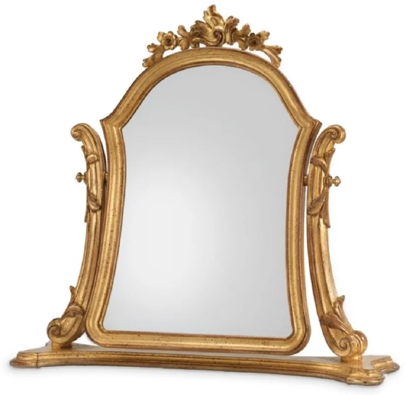 Kracherpreis Casa Padrino miroir de table baroque de luxe or antique - Miroir de maquillage en bronze de style baroque fait à la main - Miroir cosmétique - Accessoires décoratifs baroques - Fabriqué en Italie
