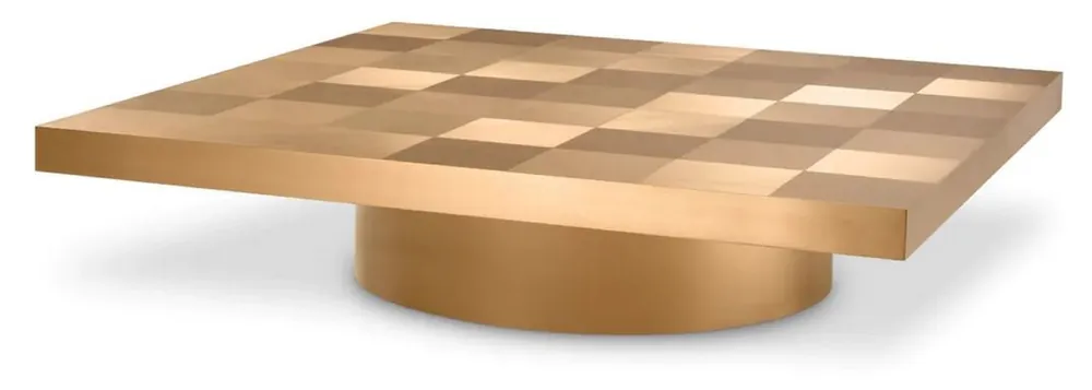 Preisreduziert Casa Padrino table basse de luxe laiton 134 x 134 x H. 30 cm - Table de salon carrée en acier inoxydable - Mobilier de salon - Mobilier acier inoxydable - Meuble de luxe - Ameublement de luxe