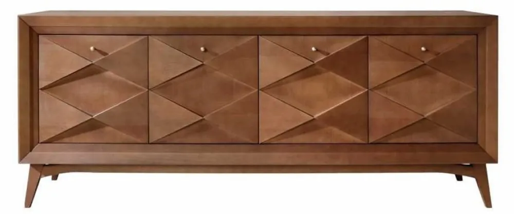 Casa Padrino buffet Art Déco de luxe cognac mat 220 x 50 x H. 92 cm - Armoire en bois massif noble avec 4 portes - Meuble de salle à manger - Meuble Art Déco - Meuble de luxe Neu