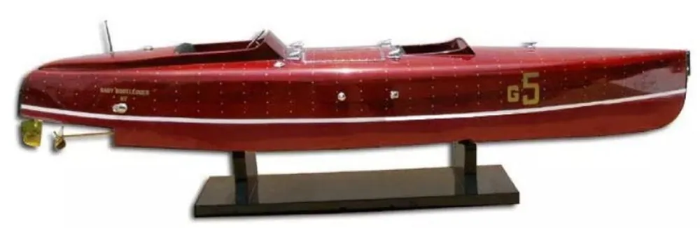 Casa Padrino bateau de vitesse de luxe Baby Bootlegger avec support en bois massif 90 x 30 x H. 20 cm - Bateau décoratif fait main - Bateau en bois - Bateau de course - Maquette de bateau Heißes Angebot