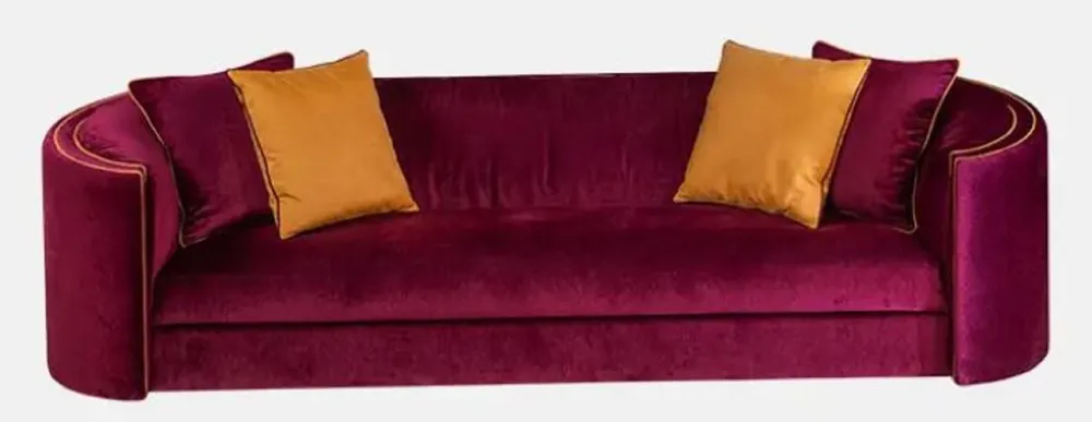 Neue Ware Casa Padrino canapé de luxe violet / orange 275 x 89 x H. 75 cm - Canapé de salon - Canapé d'hôtel - Meuble de salon - Ameublement de salon - Meuble d'hôtel - Meuble de luxe - Ameublement de luxe