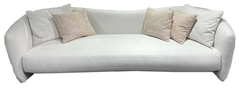 Casa Padrino canapé de luxe blanc 280 x 98 x H. 90 cm - Canapé de salon - Canapé d'hôtel - Meuble de salon - Ameublement de salon - Meuble d'hôtel - Meuble de luxe - Ameublement de luxe Direkt Vom Hersteller