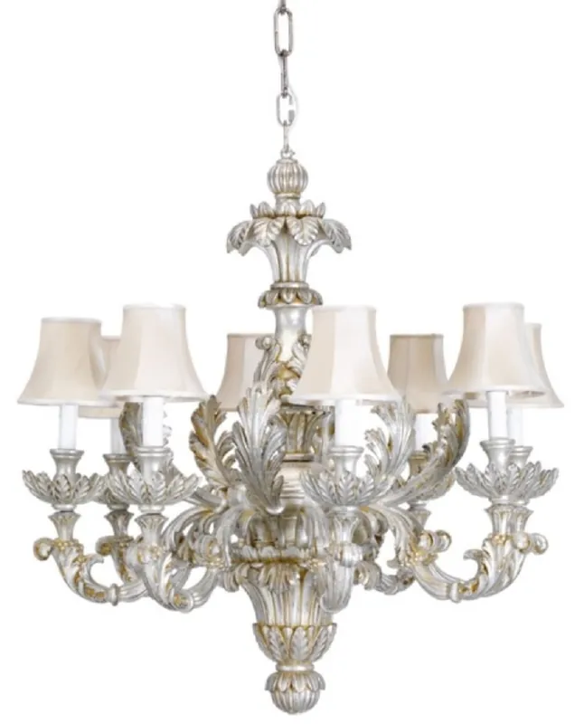 Casa Padrino lustre baroque de luxe argent / or Ø 79 x H. 82 cm - Magnifique lustre de salon de style baroque - Noble & Magnifique - Qualité de luxe - Fabriqué en Italie Neue Ware