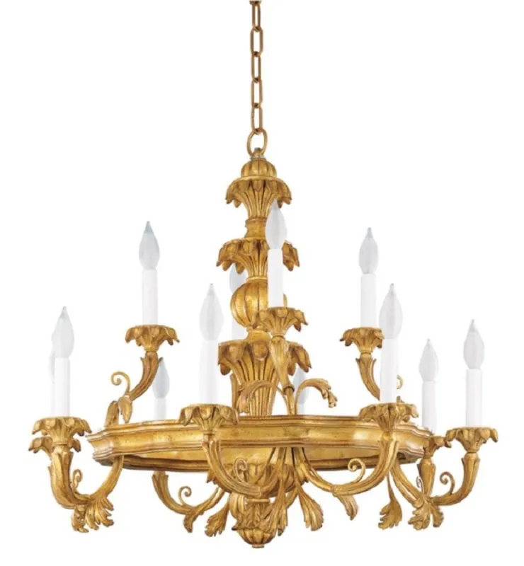 Casa Padrino lustre baroque de luxe or antique Ø 79 x H. 74 cm - Magnifique lustre de salon de style baroque - Noble & Magnifique - Qualité de luxe - Fabriqué en Italie Mega-Angebot