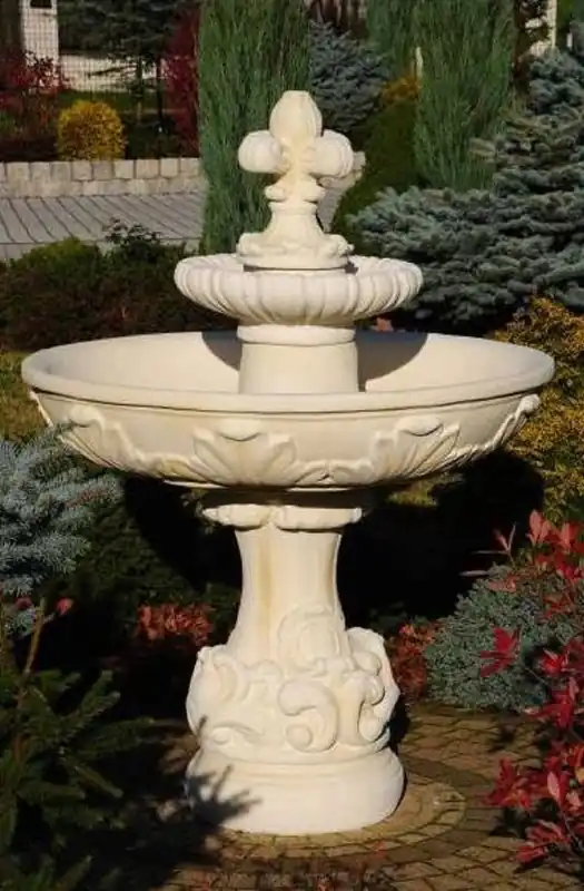 Casa Padrino fontaine baroque beige Ø 110 x H. 150 cm - Magnifique fontaine de jardin de style baroque - Fontaine ronde en pierre de décoration de jardin - Accessoires décoration de jardin baroque Finale Aktion