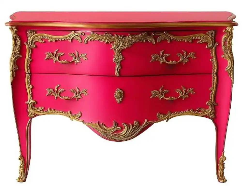 Casa Padrino commode baroque avec 2 tiroirs rose antique / or - Commode en bois massif faite à la main de style baroque - Meuble baroque fait à la main - Noble et Magnifique Top-Angebot