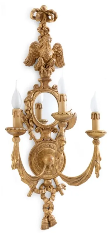 Zertifiziert Casa Padrino applique murale baroque de luxe avec miroir or antique 36 x 23 x H. 81 cm - Magnifique applique de style baroque - Luminaires baroques - Qualité de luxe - Fabriquée en Italie