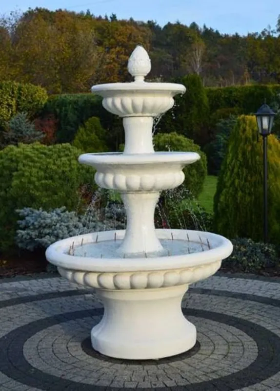 Casa Padrino fontaine baroque blanc Ø 120 x H. 186 cm - Magnifique fontaine de jardin de style baroque - Fontaine ronde en pierre de décoration de jardin - Accessoires de jardin baroque Top-Angebot