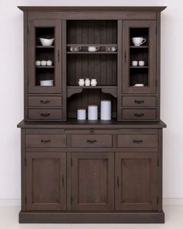 Top-Preis Casa Padrino armoire de salle à manger de style campagnard marron foncé 138 x 50 x H. 197 cm - Armoire de cuisine en bois massif - Meuble de salle à manger de style country