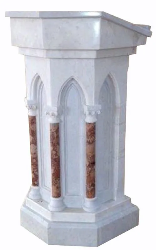 Günstig Casa Padrino pupitre baroque de luxe blanc / rouge H. 120 cm - Magnifique lutrin en marbre - Mobilier de luxe en marbre de style baroque - Noble & Magnifique