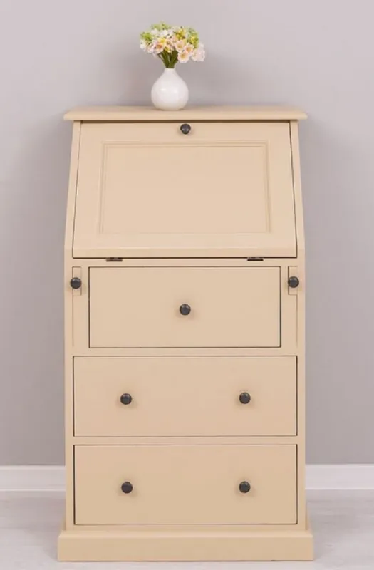 Angebot Casa Padrino secrétaire commode de style campagnard beige 65 x 45 x H. 110 cm - Armoire en bois massif avec 5 tiroirs - Meuble en bois massif - Meuble de style campagnard