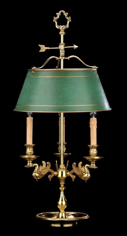 Letzte Chance Casa Padrino lampe de table baroque de luxe or français / vert antique Ø 38 x H. 83 cm - Magnifique lampe de bureau de style baroque - Noble & magnifique - Qualité de luxe - Fabriquée en Italie