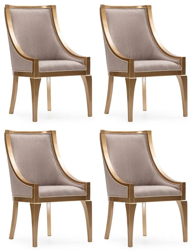 Direktkauf Casa Padrino ensemble de 4 chaises de salle à manger baroque de luxe gris / or - Chaises de cuisine baroque - Magnifique meuble de salle à manger de luxe de style baroque - Noble & Magnifique