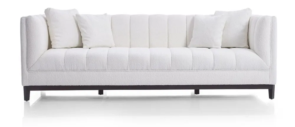 Casa Padrino canapé de luxe blanc / noir 240 x 90 x H. 80 cm - Canapé de salon - Canapé d'hôtel - Meuble de salon - Meuble d'hôtel - Meuble de luxe - Ameublement de luxe Nur Heute