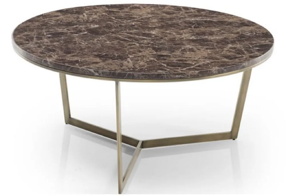 Super-Preis Casa Padrino table basse de luxe noir / laiton Ø 90 x H. 41 cm - Table de salon ronde avec plateau en marbre artificiel - Meuble de salon - Meuble d'hôtel - Meuble de luxe