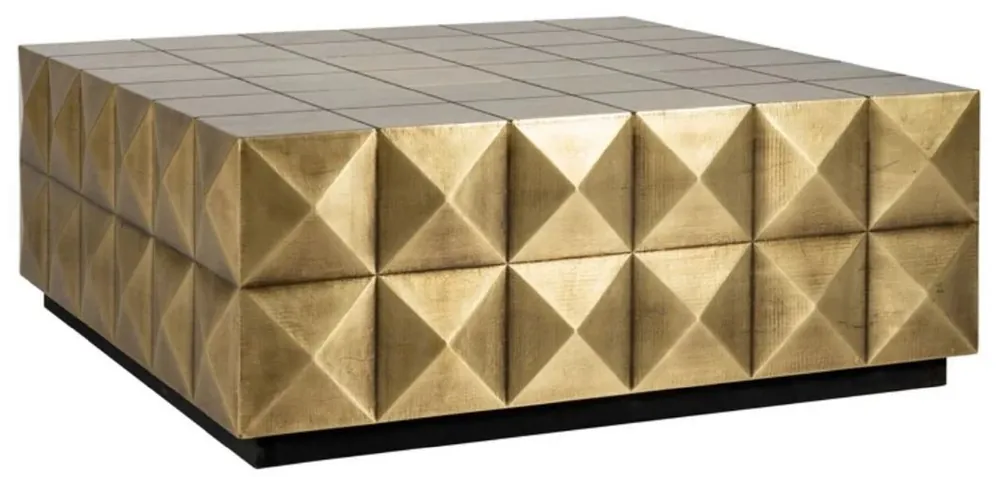 Top-Seller Casa Padrino table basse de luxe or / noir 90 x 90 x H. 35 cm - Table de salon carrée - Meuble de salon - Meuble d'hôtel - Meuble de luxe