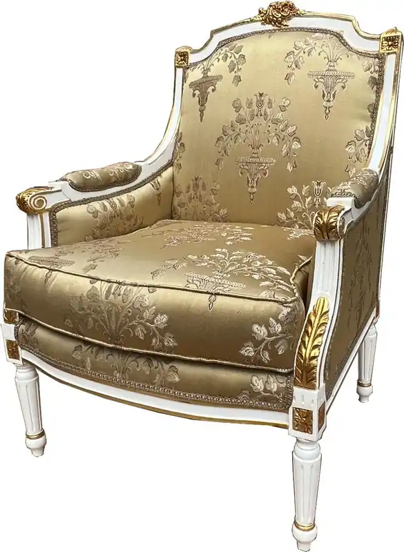 Casa Padrino chaise longue baroque motif or empire / blanc / or - Meubles de salon d'intérieur Preiswert